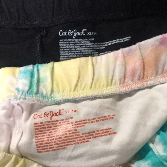 Cat & Jack Girls Skort Bundle Colorful Tie-Dye and Black Sz 14 | NWT - Picture 2 of 2